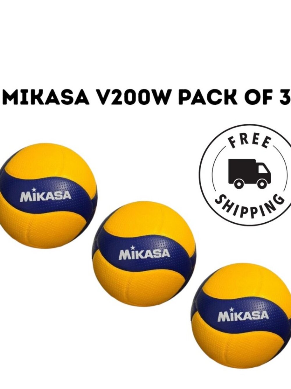 Mikasa Volleyball Mikasa V200W Volleyball Size 5 (Pack of 3)